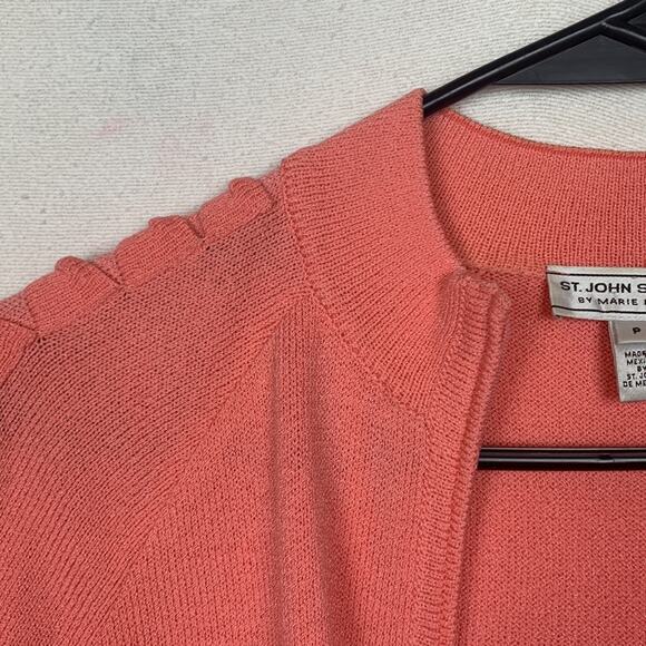 St John sport womens p small pink wool knit zip up braided sweater barbie vintag - Picture 12 of 13